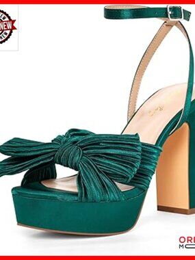 Vintage Bow Strappy Platform Chunky Heels Sandals 4 Inch Prom Evening